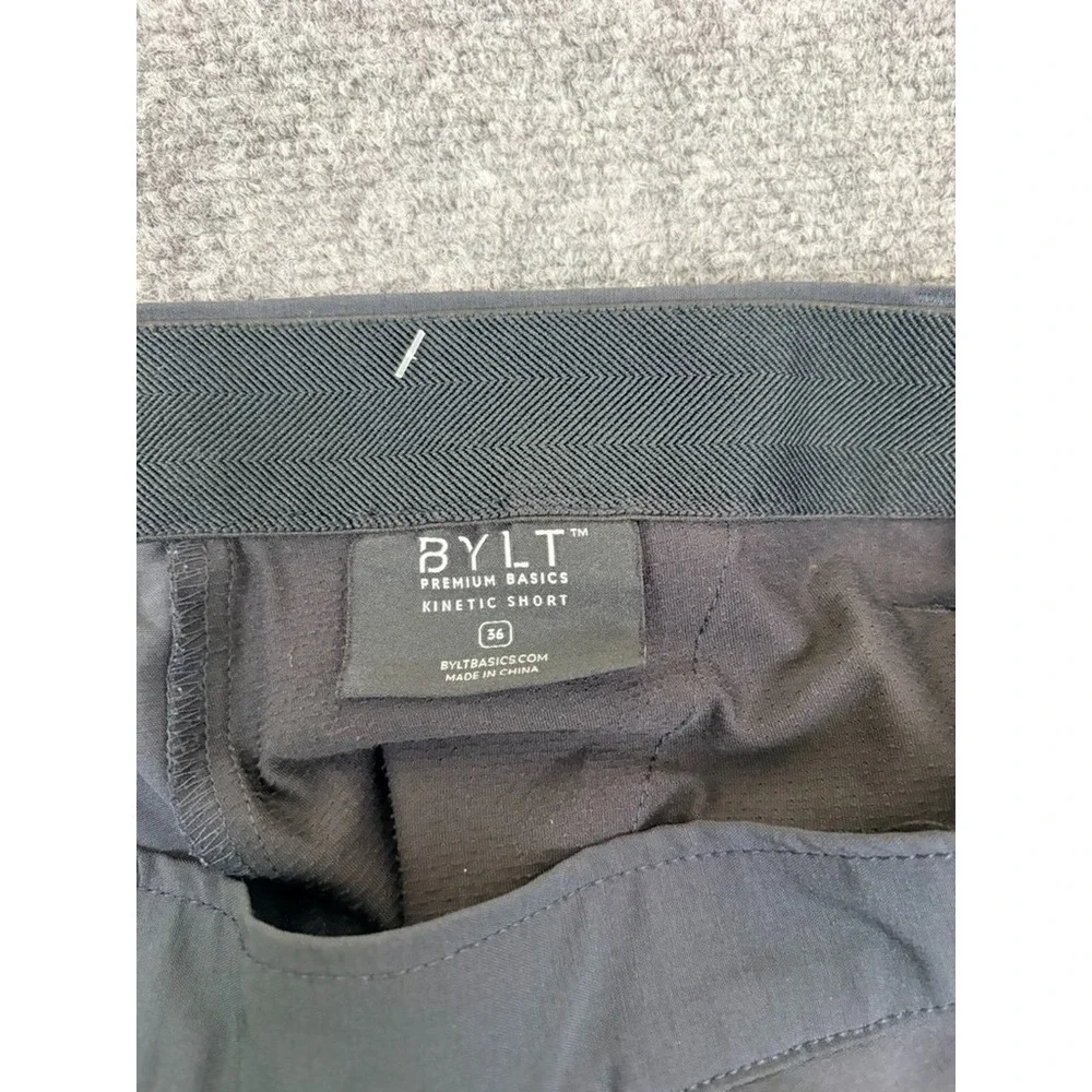 BYLT Shorts Mens Black Kinetic‎ Golf Performance Chino Casual Preppy Size 36